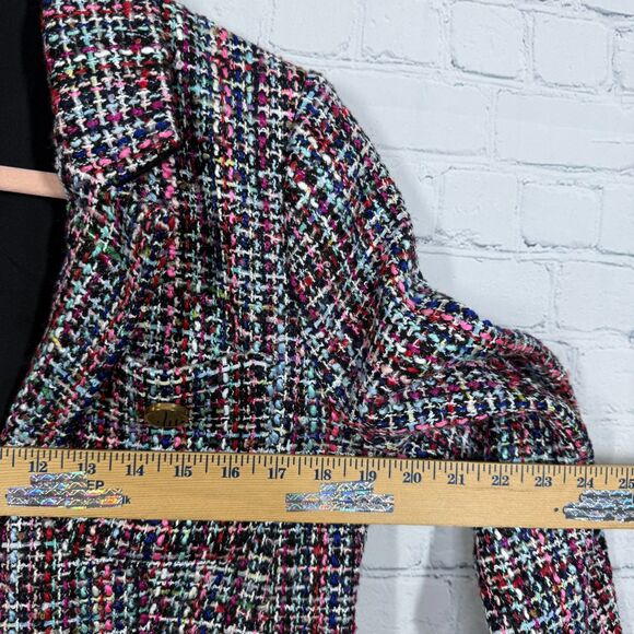 Halogen Tweed Blazer Women Medium Multciolor Preppy Old Money Luxury Jacket - Picture 8 of 12